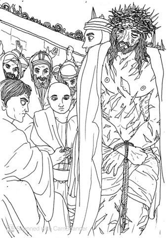 Pilate Gives In To The Jews And Condemns Jesus To Death By Crucifixion Coloring Page